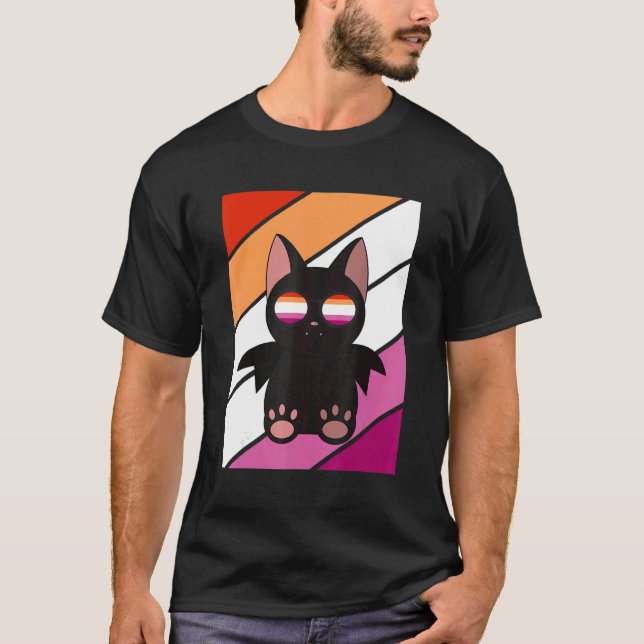 T-shirt Bat With Pride Lesbian Flag LGBTQ Proud Ally Pride (Devant)