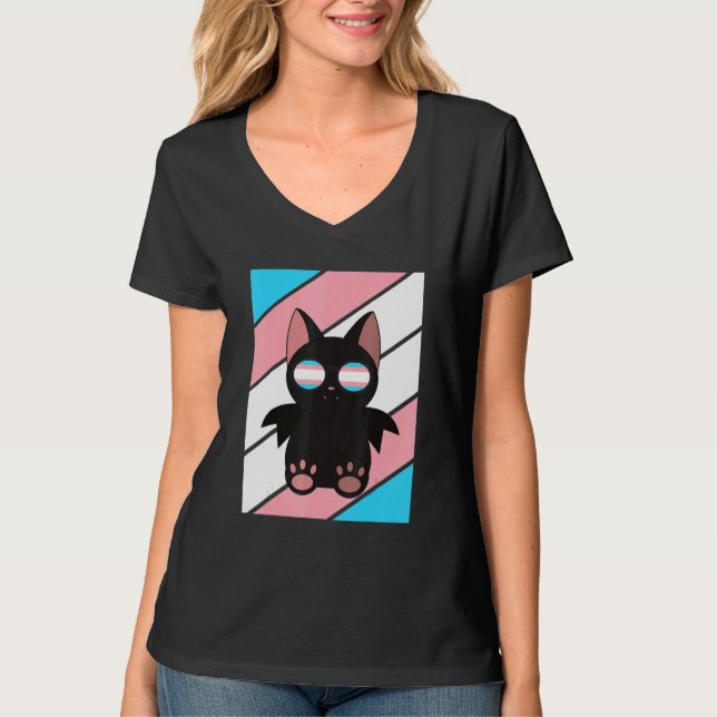 T-shirt Bat With Pride Transgender Flag LGBTQ Proud Ally P (Devant)