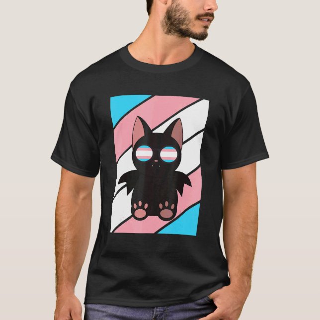 T-shirt Bat With Pride Transgender Flag LGBTQ Proud Ally P (Devant)