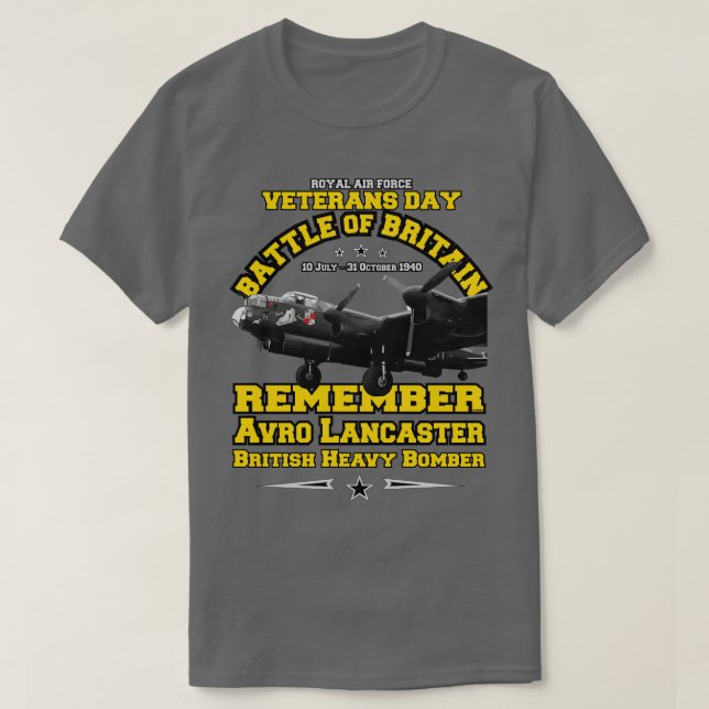 T-shirt Bataille d'Angleterre Avro Lancaster Lourde Bombe (Design devant)
