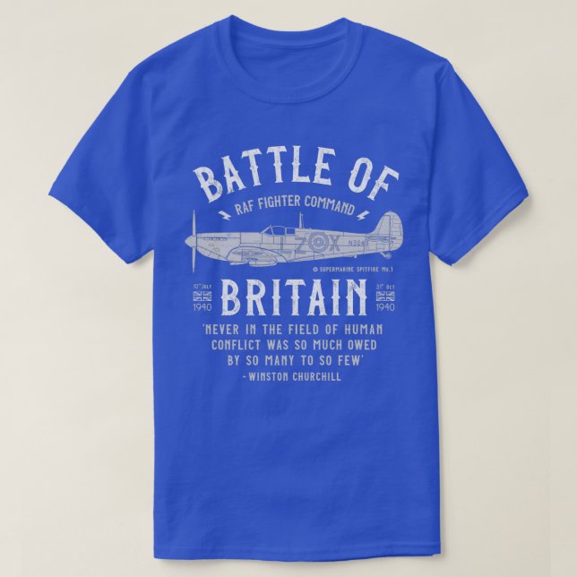 T-shirt Bataille d'Angleterre Spitfire (Design devant)
