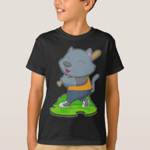 T-shirt Bataille de baseball de chat