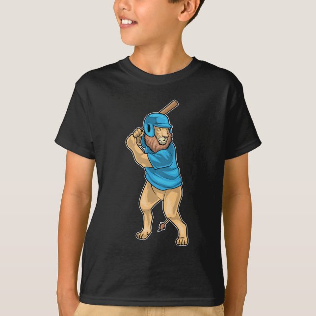 T-shirt Bataille de baseball de lion (Devant)