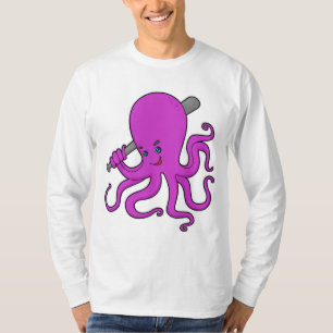 T-shirt Bataille de baseball de pieuvre