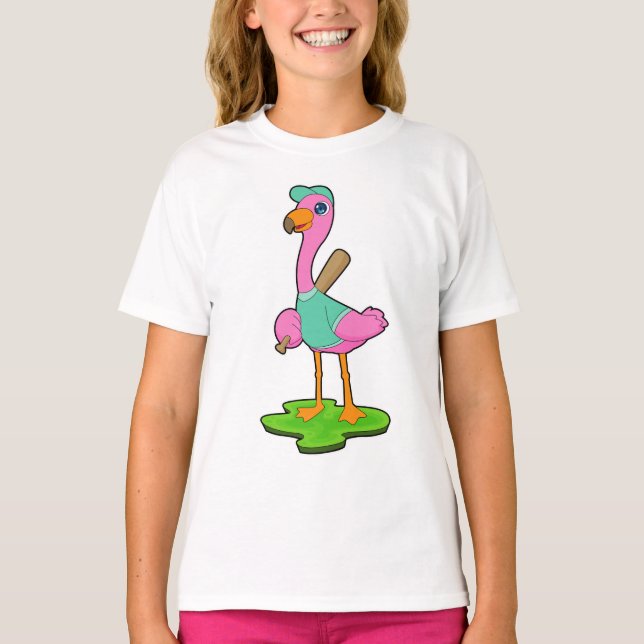 T-shirt Bataille de baseball Flamant rose (Devant)