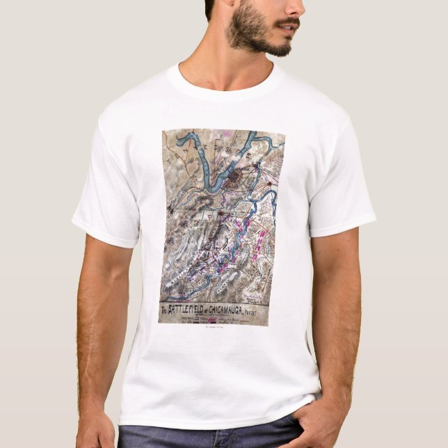 T-shirt Bataille de Chickamauga - carte panoramique de (Devant)