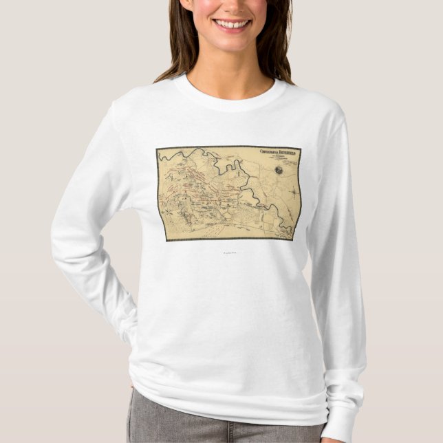 T-shirt Bataille de Chickamauga - carte panoramique de (Devant)