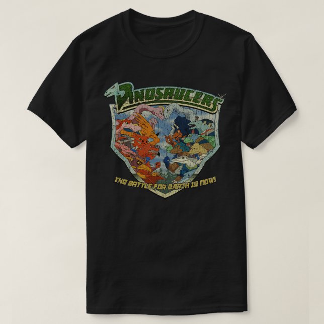 T-shirt Bataille de dinosaucers pour la Terre 1987 (Design devant)
