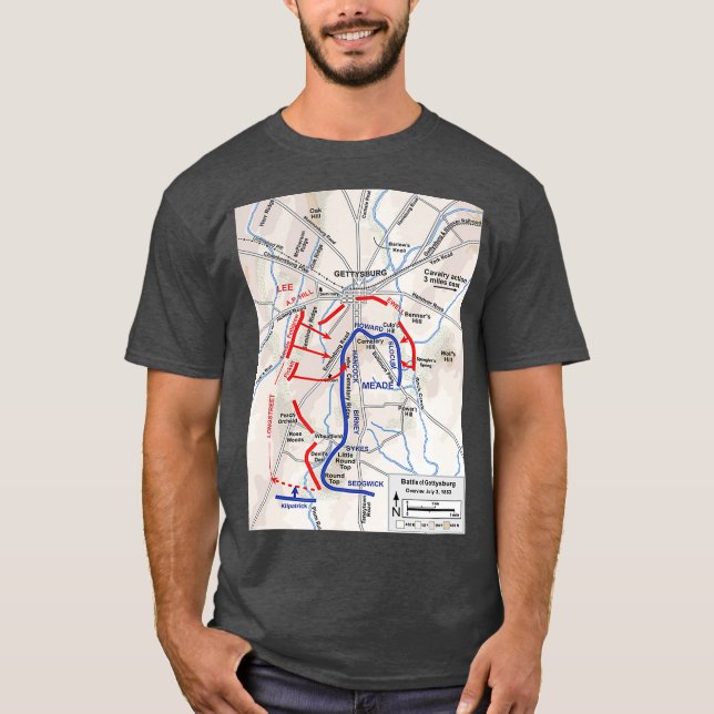 T-shirt Bataille de Gettysburg Guerre civile américaine (Devant)