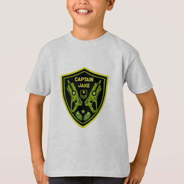 T-shirt Bataille de pistolet à fléchettes pour garçons (Devant)