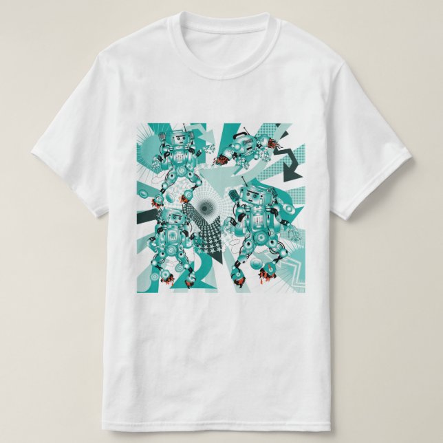 T-shirt Bataille des robots Hip-Hop (Design devant)