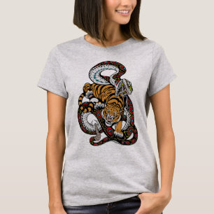 T-shirt Bataille Épique : Art du Tigre contre le Serpent