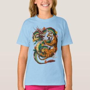 T-shirt Bataille japonaise de Tigre Dragon