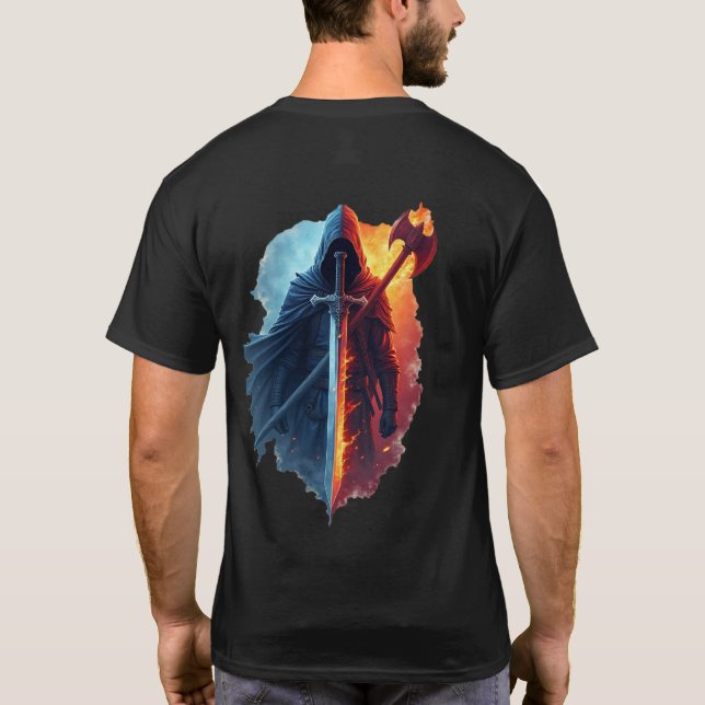 T-shirt Bataille Teseo - Épée et Hache Croisées (Dos)