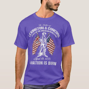 T-shirt Batailles De Lexington Et Concord American Revolut