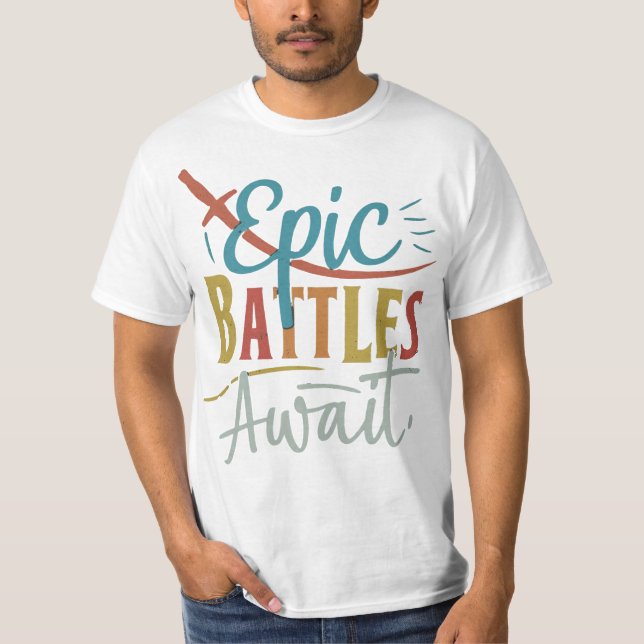 T-shirt Batailles épiques en attente (Devant)