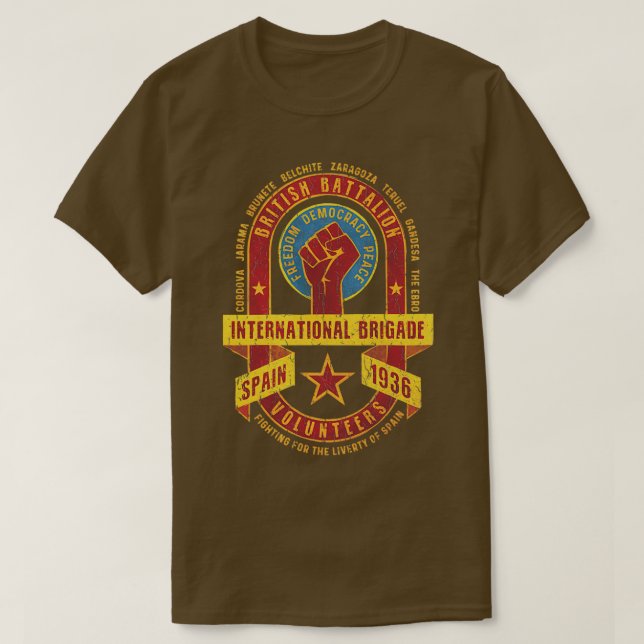 T-shirt Bataillon britannique de la brigade internationale (Design devant)