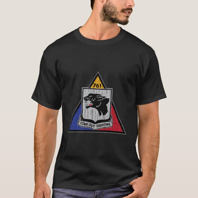 T-shirt Bataillon de chars américains 761E 2ème guerre mon (Devant)