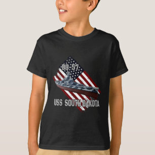 T-shirt Bataillon Uss South Dakota Bb-57 & Combat War