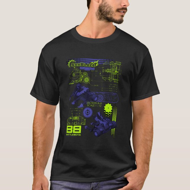 T-shirt Bataillons Sawblaze Schéma de bataille (Devant)