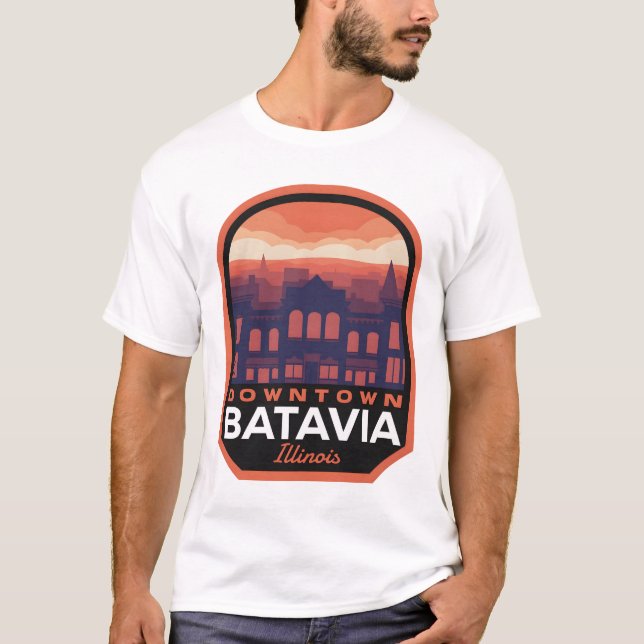 T-shirt Batavia Illinois Centre historique (Devant)