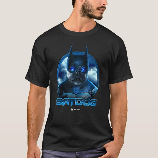 T-shirt Batdog Bouledogue Beige Pour Noël (Devant)