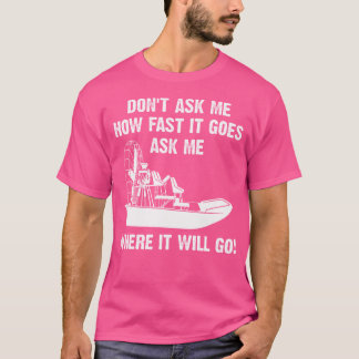 T-shirt Bateau à air drôle pour hommes capitaine d'airboat