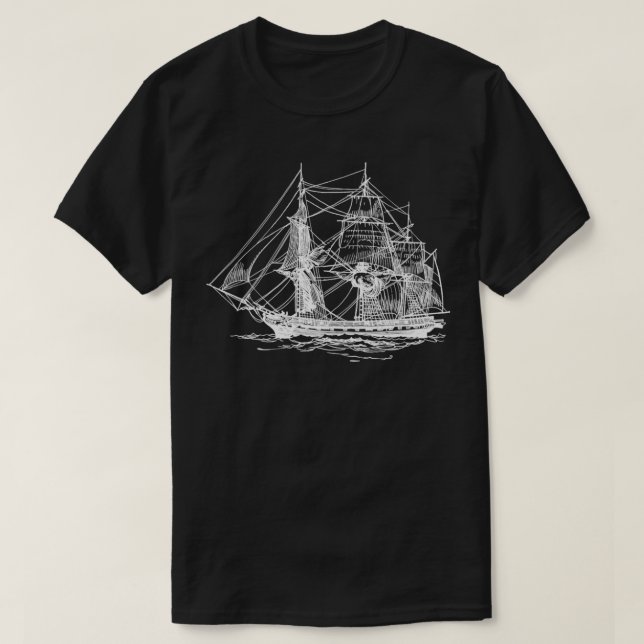 T-shirt Bateau à voile à frégate (Design devant)