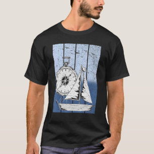 T-shirt Bateau à voile Compass Navire nautique Capitaine S