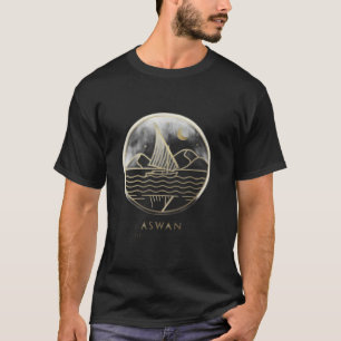 T-shirt Bateau à voile d'Assouan, ligne minimaliste - Nil 