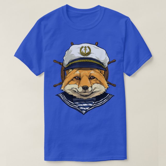 T-shirt Bateau à voile Fox Capitaine Faune Forêt Fox (Design devant)