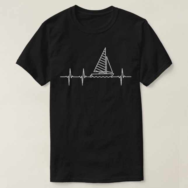 T-shirt Bateau à voile Heartbeat Voile Médicale Infirmière (Design devant)