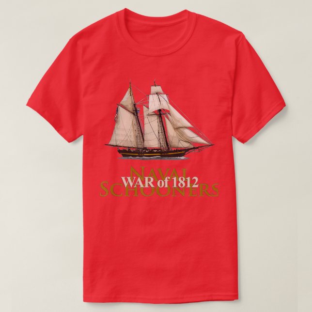 T-SHIRT BATEAU À VOILE SCHOONER NAVAL BATEAU GUERRE D'HIST (Design devant)