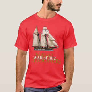 T-SHIRT BATEAU À VOILE SCHOONER NAVAL BATEAU GUERRE D'HIST
