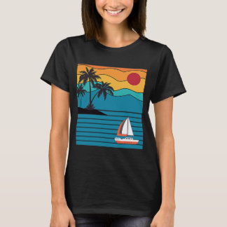 T-shirt Bateau à voile vintage Retro 80s les années 70 Sty