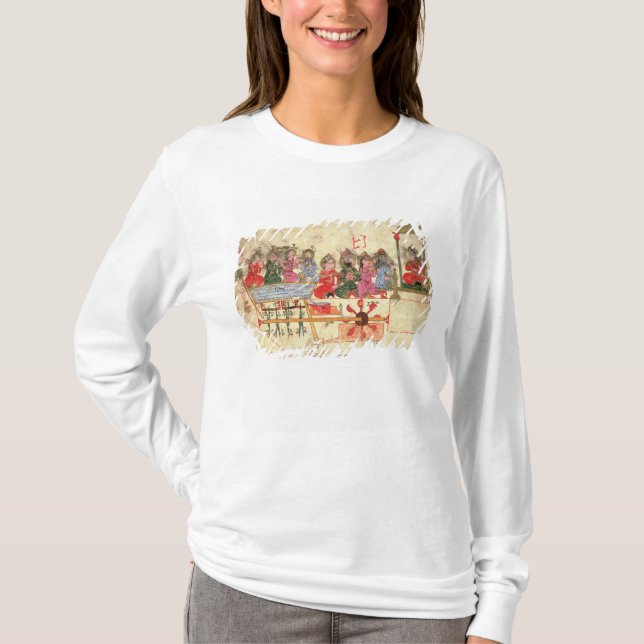 T-shirt Bateau avec des automates, illustration (Devant)