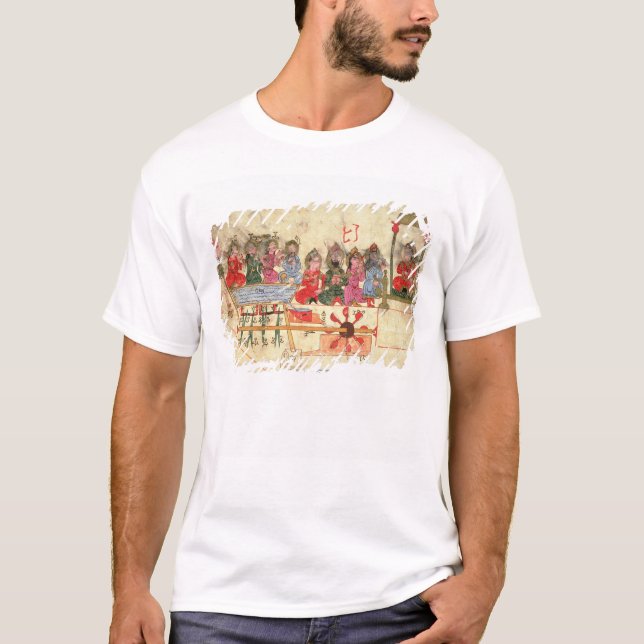 T-shirt Bateau avec des automates, illustration (Devant)