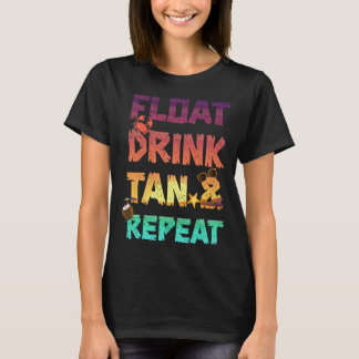 T-shirt Bateau Boire Tan & Répéter Vacances Été Plage Poo