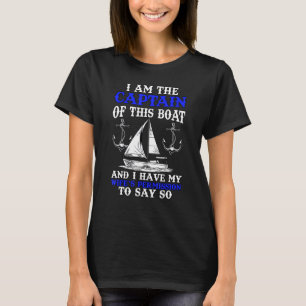 T-shirt Bateau Capitaine Bateau Mari Voilier Voilier Marin