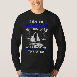 T-shirt Bateau Capitaine Bateau Mari Voilier Voilier Marin