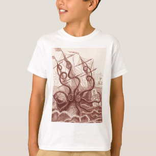 T-shirt bateau contre le poulpe
