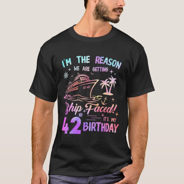 T-shirt Bateau croisière pour son 42e anniversaire 42 ans  (Devant)