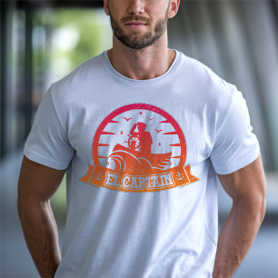 T-shirt Bateau d'ancre de capitaine cool et voile Rétro