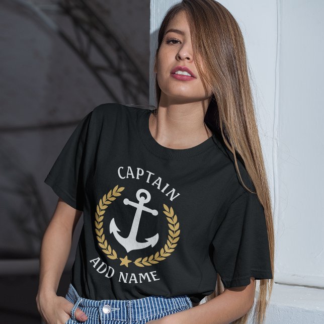 T-shirt Bateau d'Ancre ou nom de capitaine Gold Laurel Sta (Créateur téléchargé)