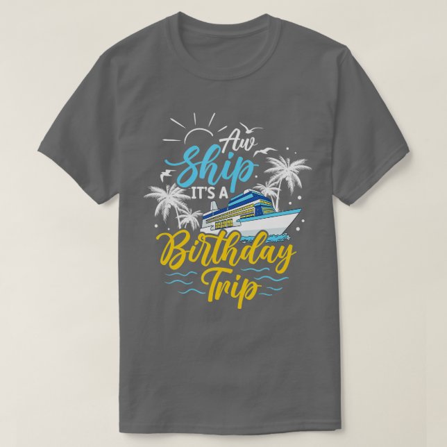 T-shirt Bateau de croisière d'anniversaire Voyage Luxe Côt (Design devant)