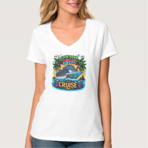 T-shirt Bateau de croisière décompte coloré "C'est l'heure