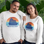 T-shirt Bateau de croisière sur mesure Coucher de soleil F<br><div class="desc">T-shirts à manches longues pour votre voyage de réunion en famille ou de vacances de printemps aux Bermudes,  aux Bahamas ou aux Caraïbes. Customisez ces mignons tee - shirts de coucher de soleil avec votre nom de famille et destination ou année.</div>
