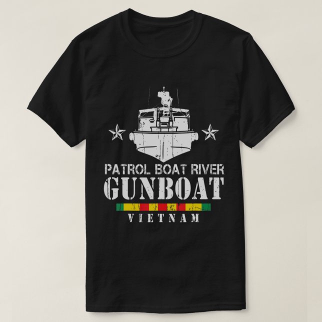 T-shirt Bateau de patrouille River Gunboat Vietnam Vétérin (Design devant)