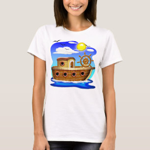 T-shirt Bateau de pêche dessin animé