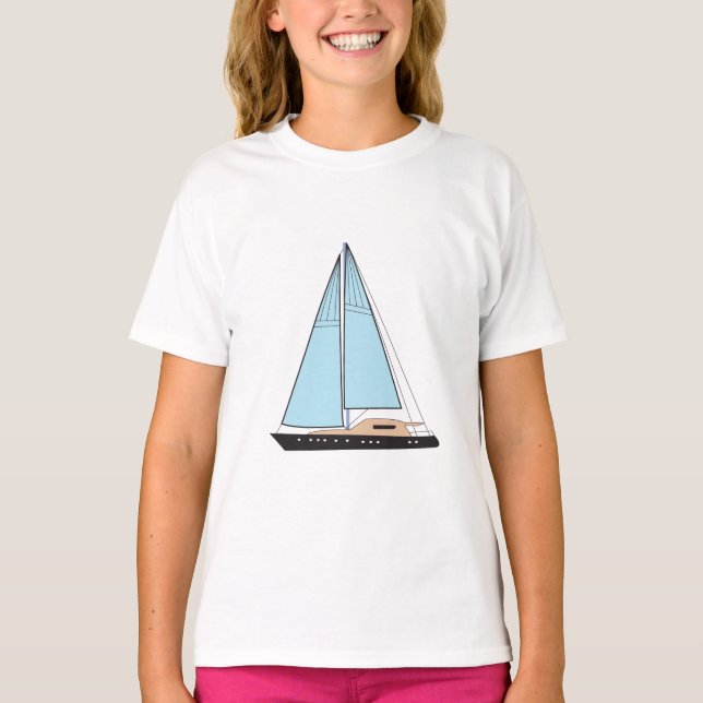 T-shirt Bateau De Voilier De Luxe (Devant)